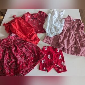 Fourth Of July Set Red & White Toddler Girls Summer Clothing Lot 18 Months